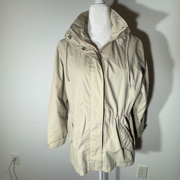 Pacific Trail Tan Hooded Jacket/Raincoat - Size Small - Picture 1 of 9